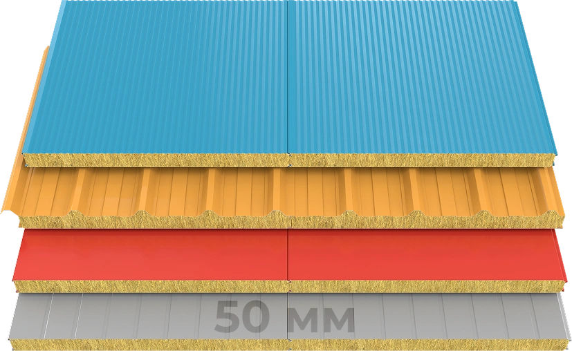 Сэндвич-панели с минеральной ватой — прямое фото продукции от производителя